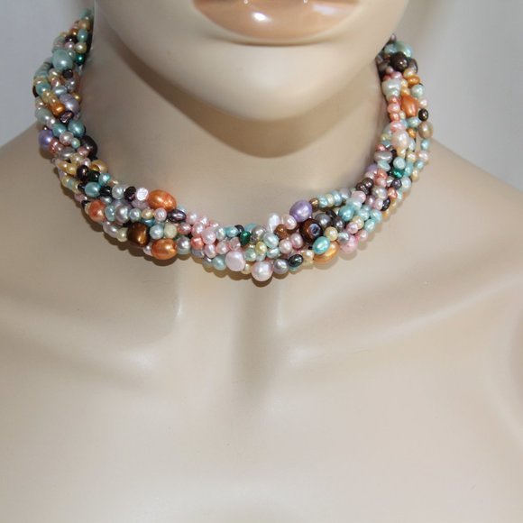 Sterling Silver 7-Strand Pearl Necklace - Picture 7 of 14